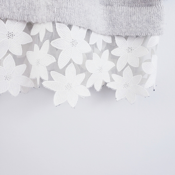 🚫SOLD🚫 J. Crew Floral Lace Trim Wool Sweater - Picture 4 of 8